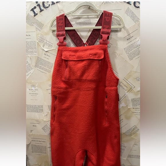 Free People Movement Hit The Slopes Salopette Fleece Adjustable  Cherry Crush - Picture 6 of 7